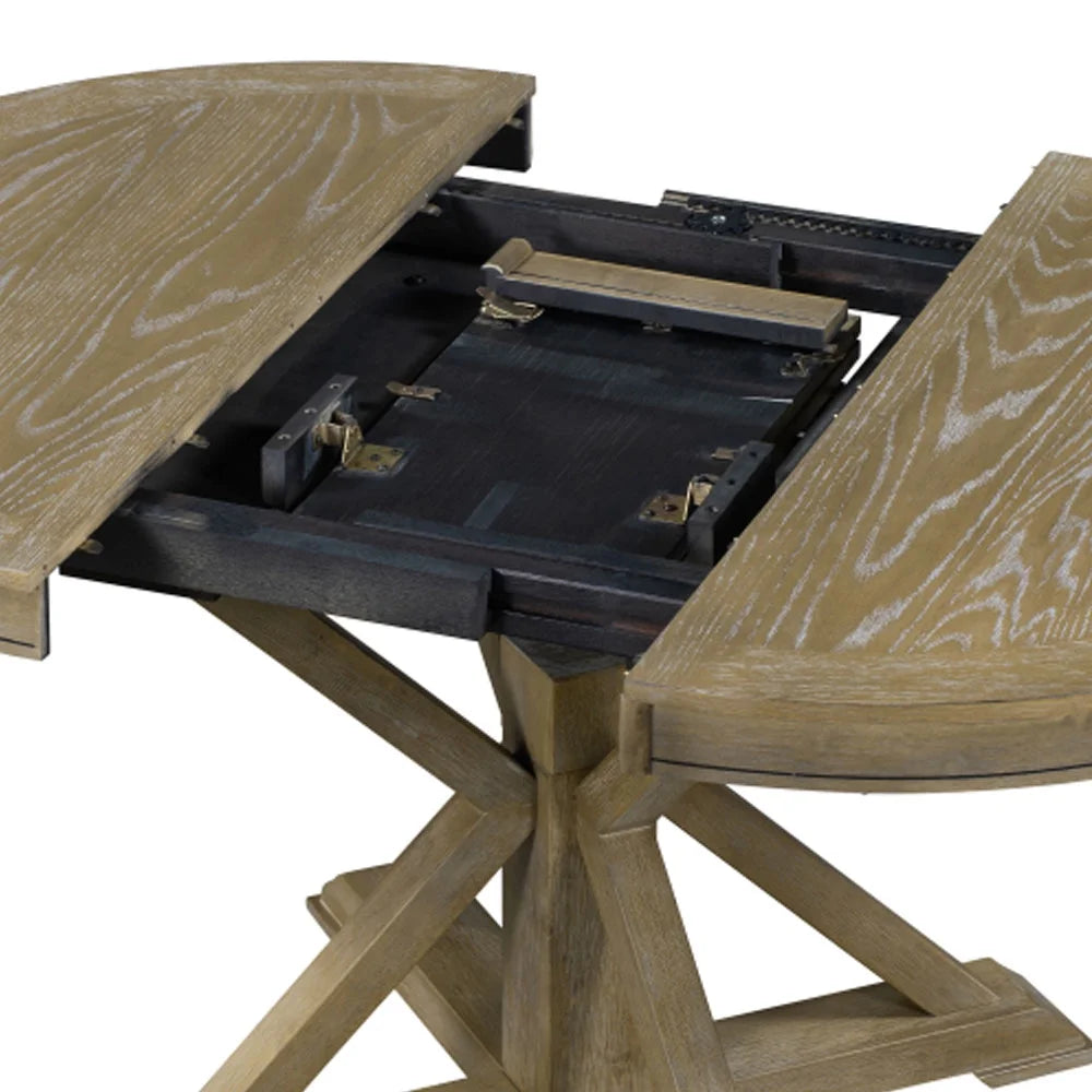 Extendable Dining Table with 12" Leaf Natural Wood N96879