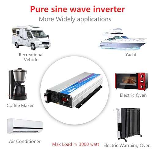 2200Watt Pure Sine Wave Solar Power Inverter with 20A Solar Charger Controller PWM H306390