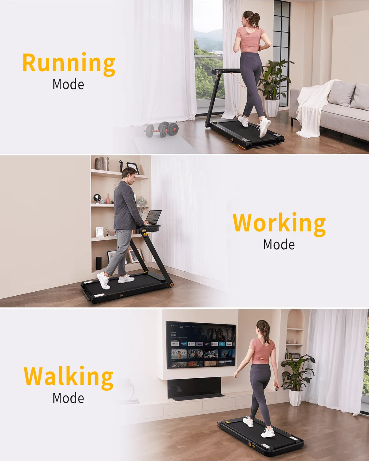 3 in 1 Folding Treadmill 3HP 286 lb Capacity O778