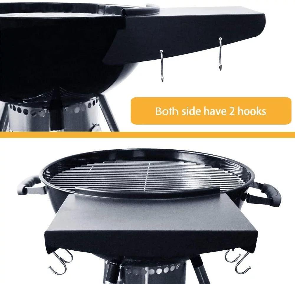 Black Powder Coated Steel Grill Table Shelf O112056