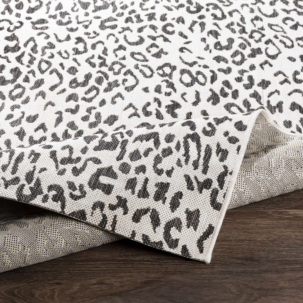 Animal Print Area Rug - Black, White - 7'10" x 10'2" S9470