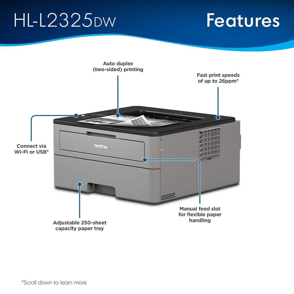 Monochrome Laser Printer with Wireless Networking and Duplex Printing W147951