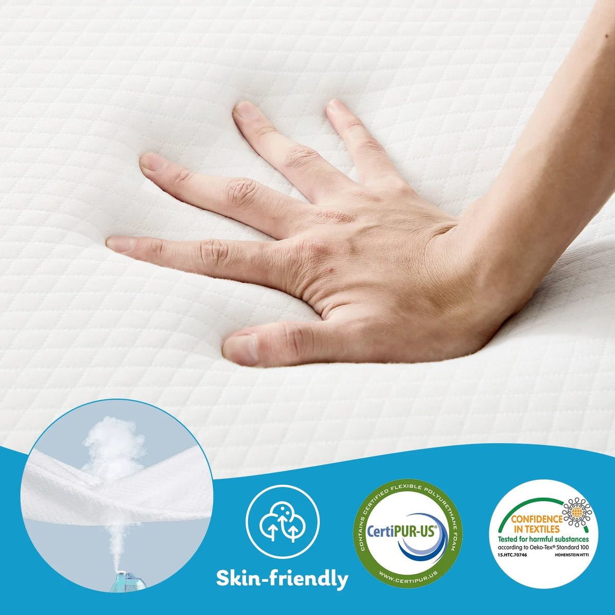 4 Inch Tri Folding Memory Foam Mattress Queen C90016