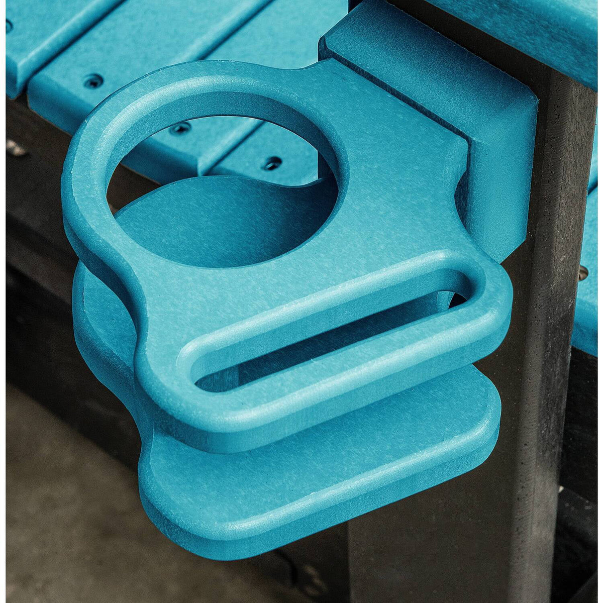 Aruba Blue Black Base Dual Fan Back Glider U149