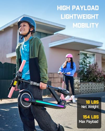Electric Scooter with LED Lights, Bluetooth Speaker, Adjustable Height, Foldable P932