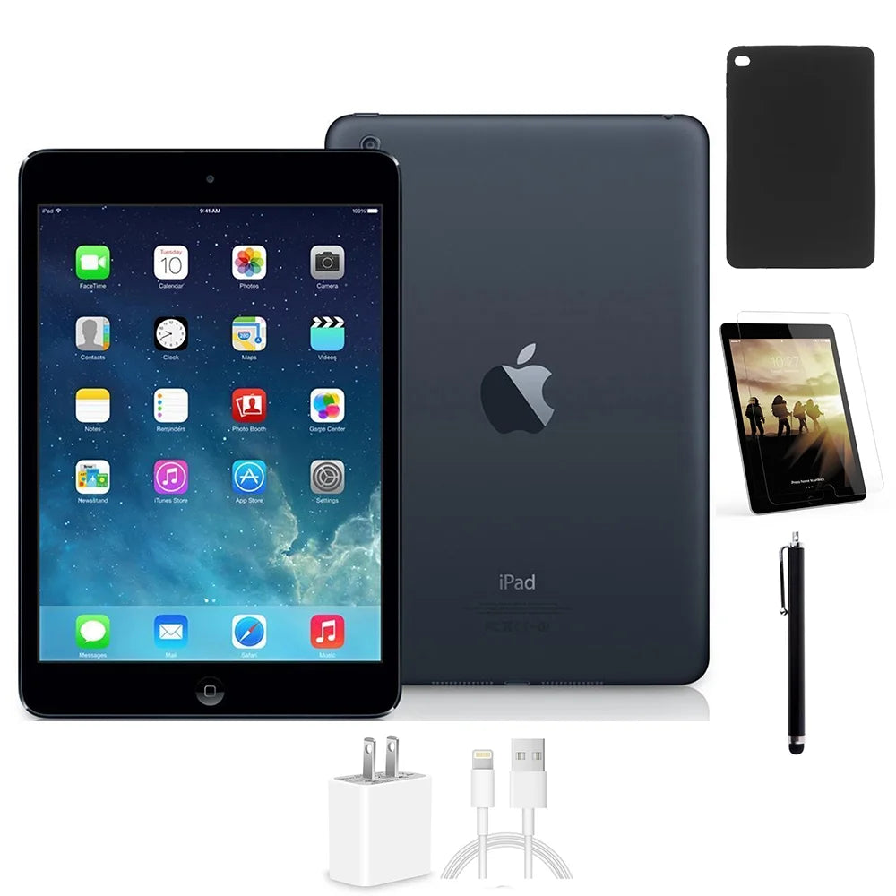 Restored Apple iPad Mini 7.9-inch Space Gray 16GB Wi-Fi Only Bundle K3993