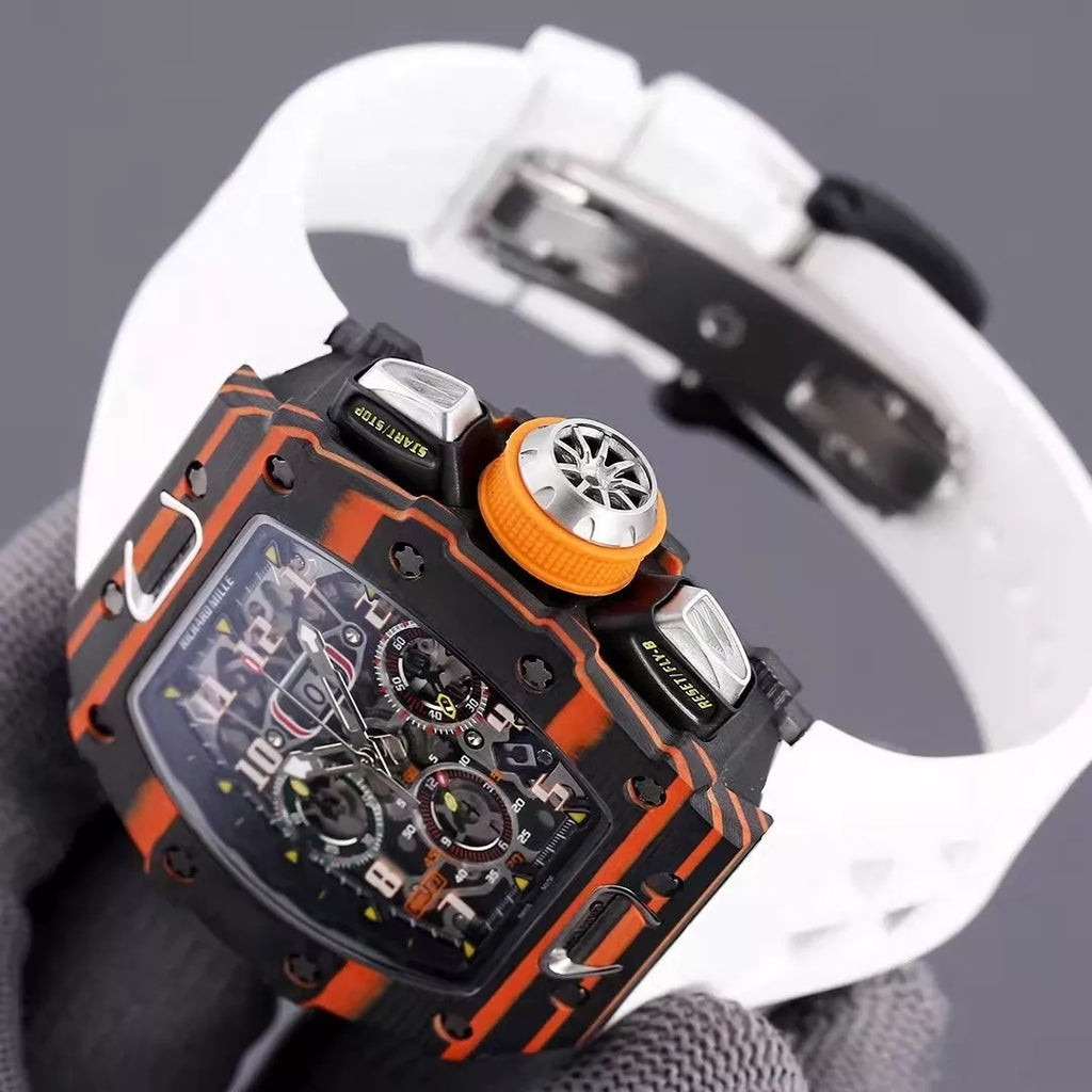 Black Orange Skeleton Dial Watch R776228