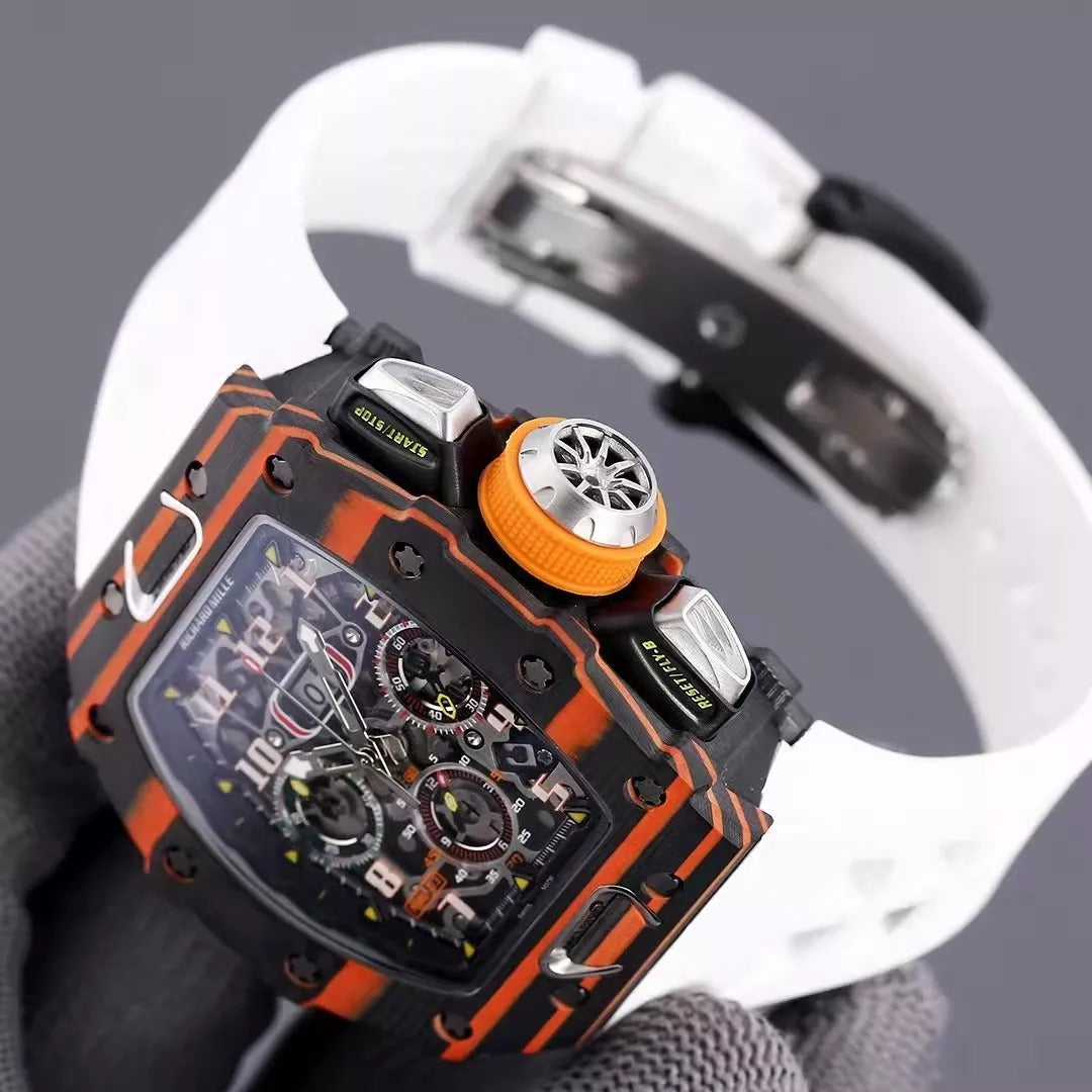 Black Orange Skeleton Dial Watch R776228