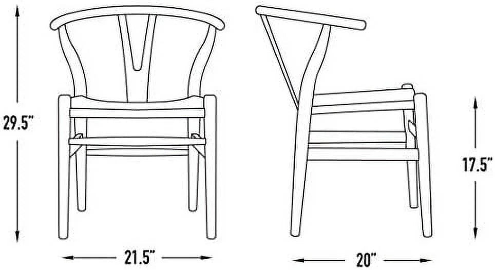 Woven Cord Seat Walnut Chair with Arm W555