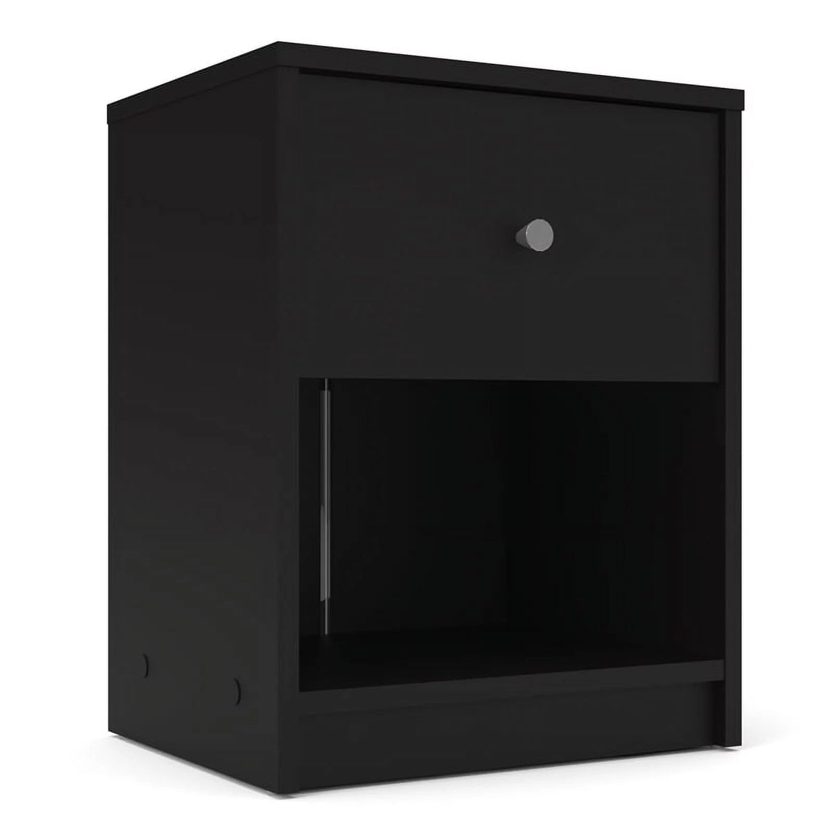 Black Engineered Wood 3 Drawer Chest 6 Drawer Dresser & Nightstand F681648