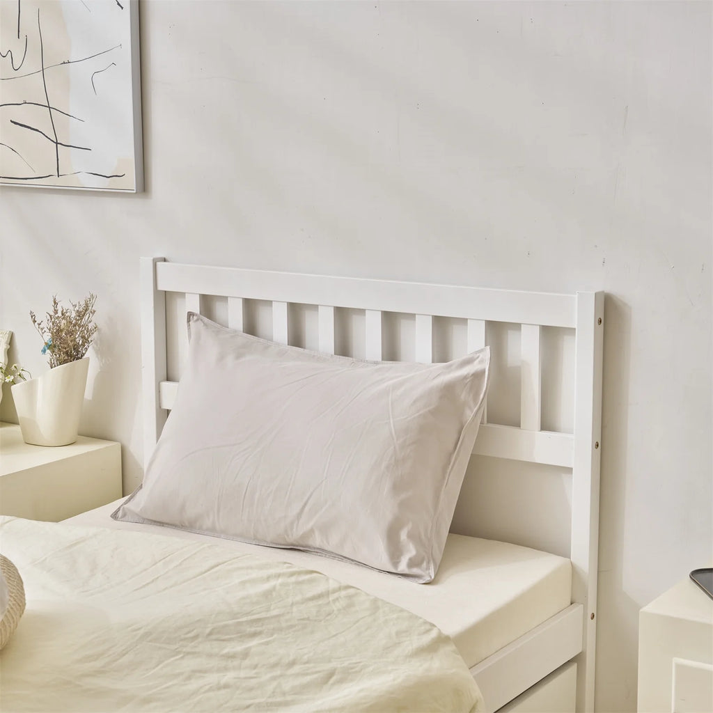 White Twin Bed with Trundle Y377