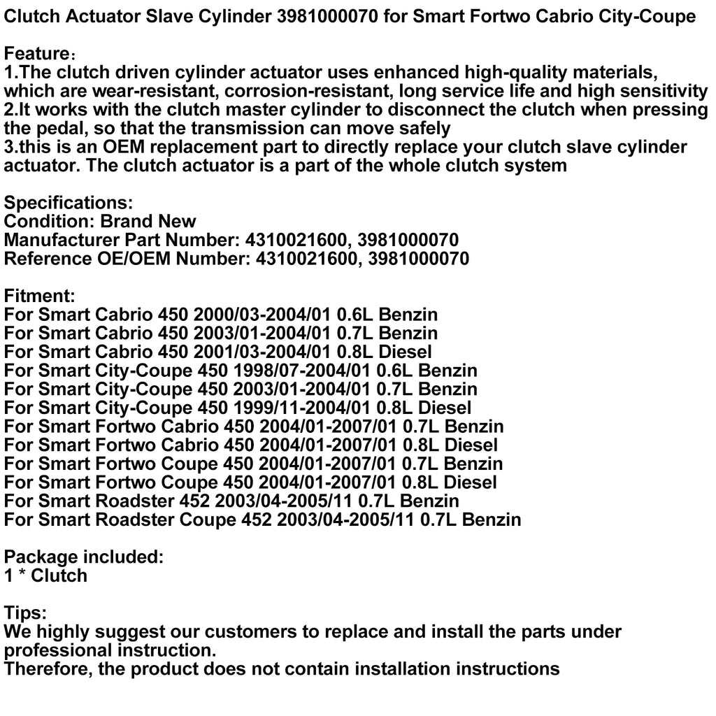 Clutch Actuator Slave Cylinder Y922