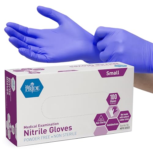 Powder-Free Nitrile Exam Gloves, Iris Blue, Medium, Box/100 Y569442