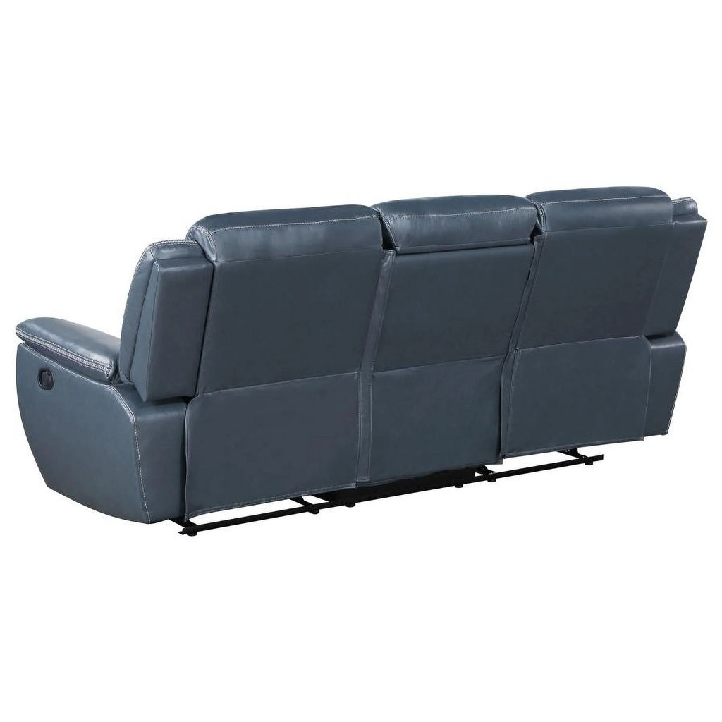 Blue Reclining Sofa with Drop Down Table P678625