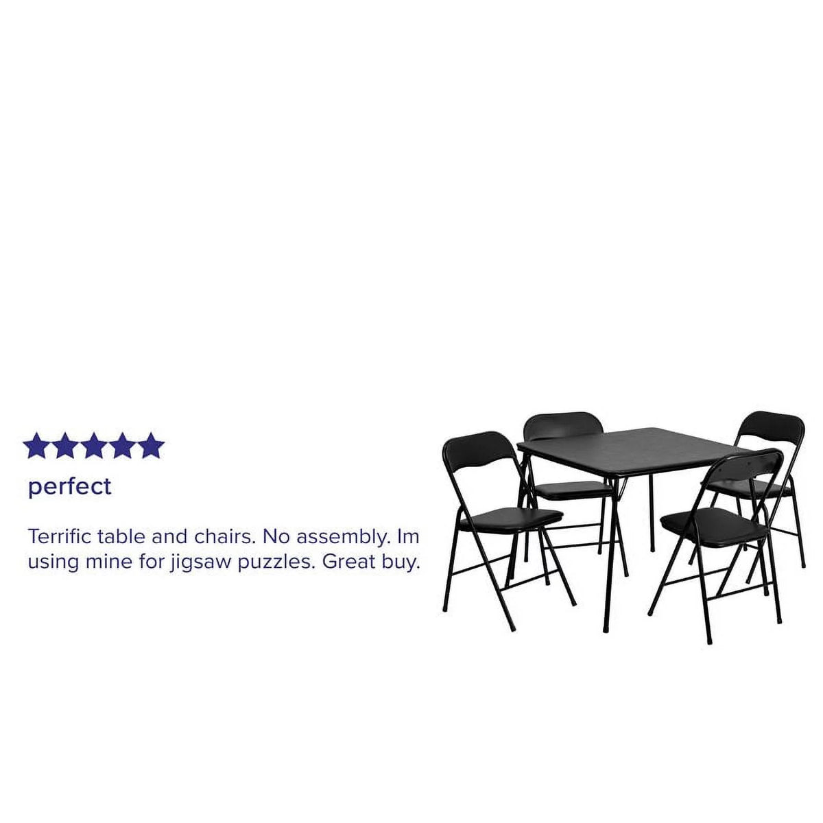 5 Piece Folding Dining Table and Chair Set in Black A73024