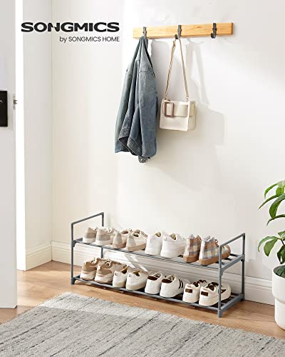 Black 3 Tier Metal Shoe Rack W456