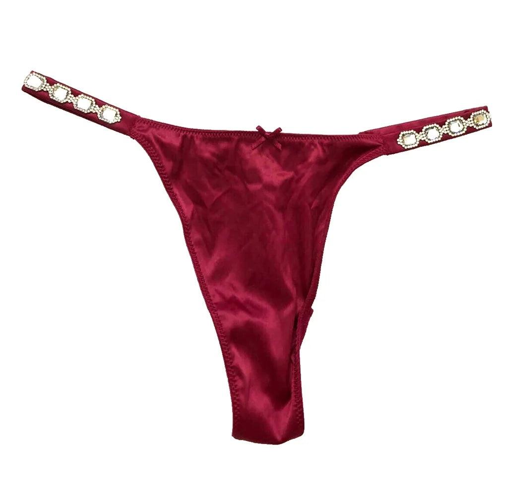 Satin Thong Panty Claret Red X-Small T67888