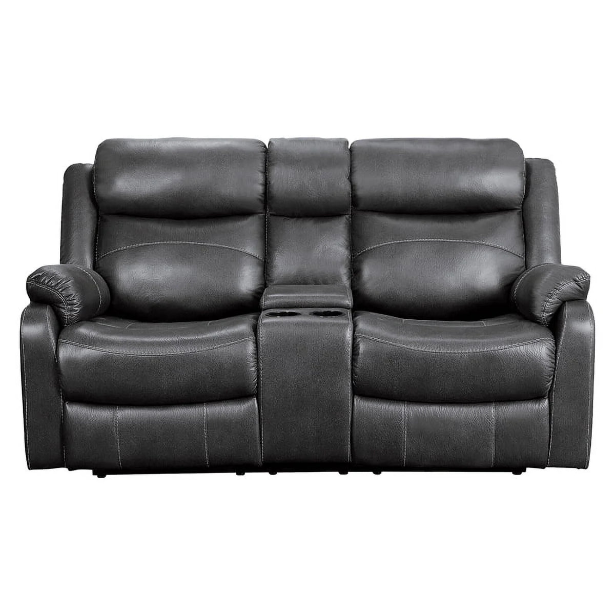 Dark Gray Microfiber 2-Piece Reclining Sofa Set O7520