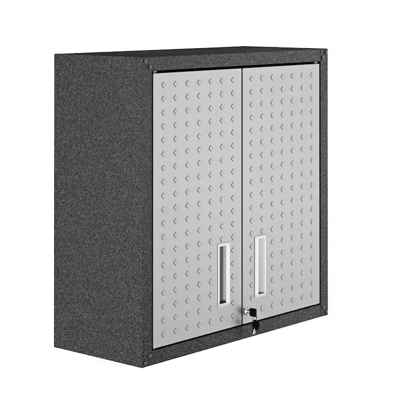 30 in. 2-Shelf Wall Mount Metal Garage Cabinet in Gray J297682