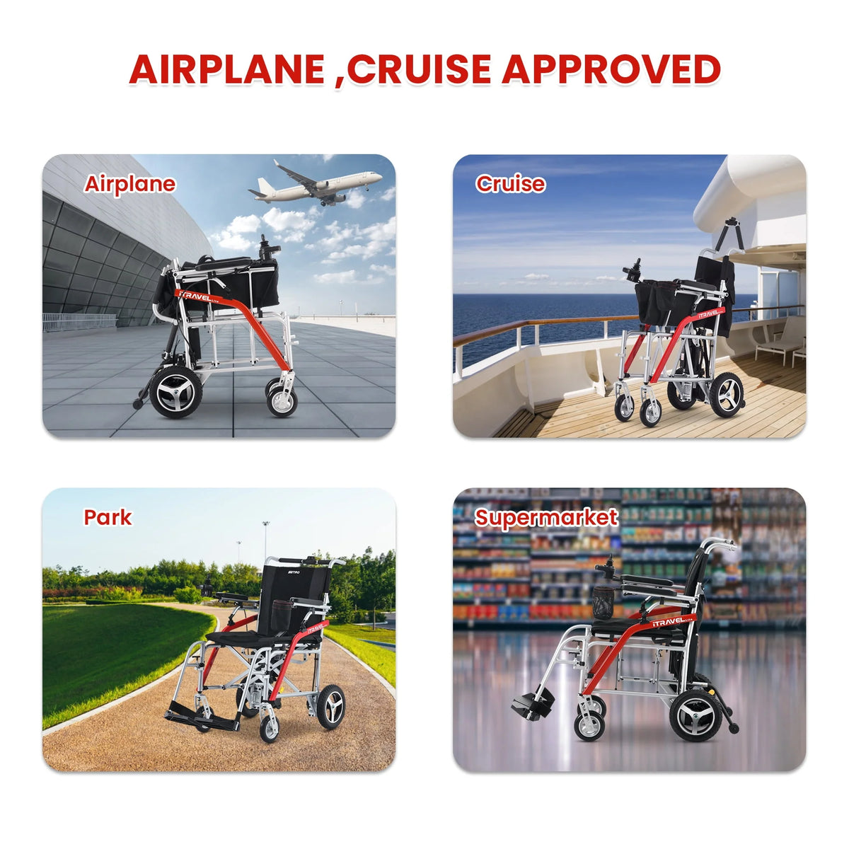 Lightweight Foldable Electric Wheelchair with Cup Holder & Anti-Tipper T94159