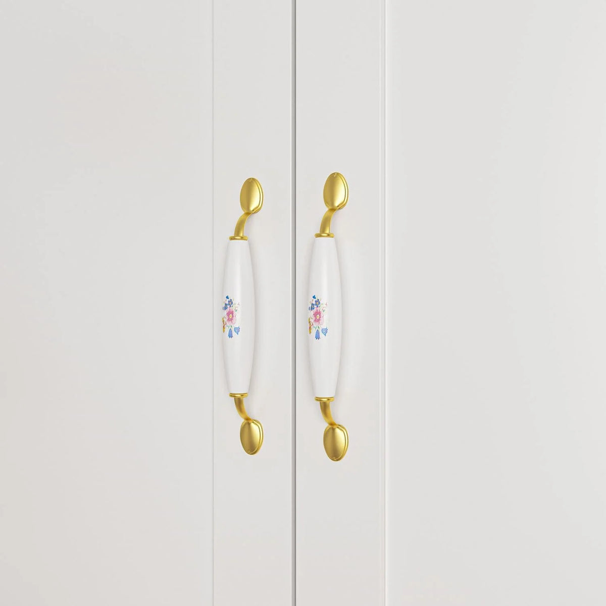 White 3 Door Wardrobe Closet with Shelves K106789