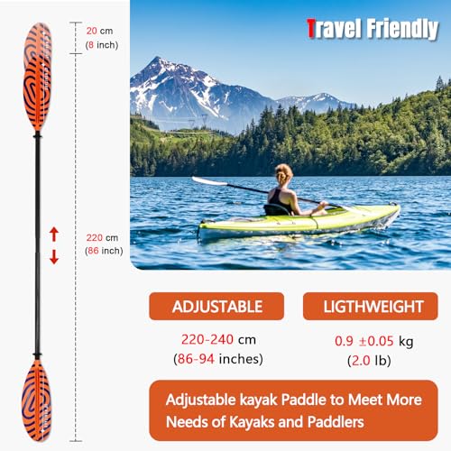 Carbon Fiber Kayak Paddle 3 Piece Adjustable C969