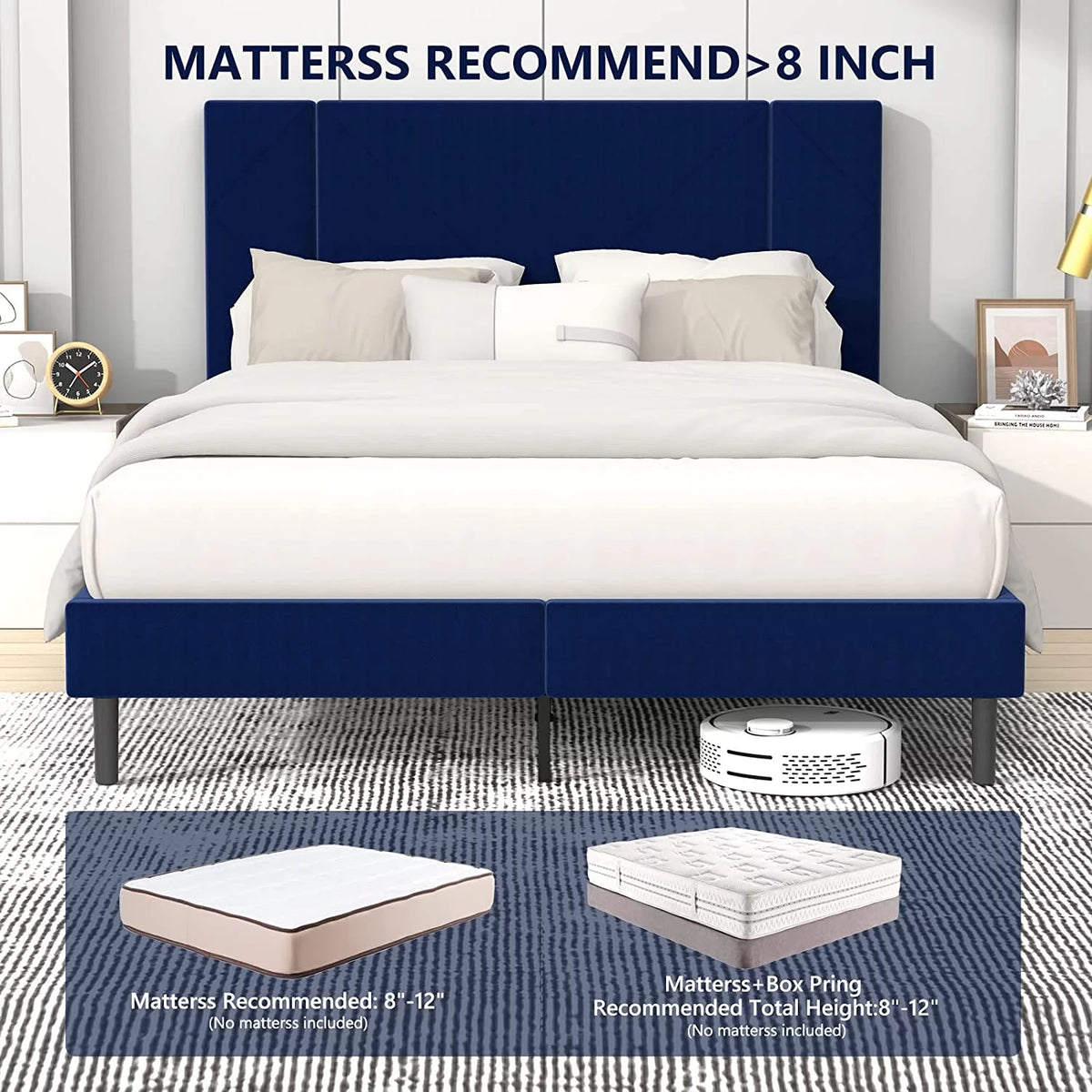 Queen Velvet Upholstered Bed Frame C1511