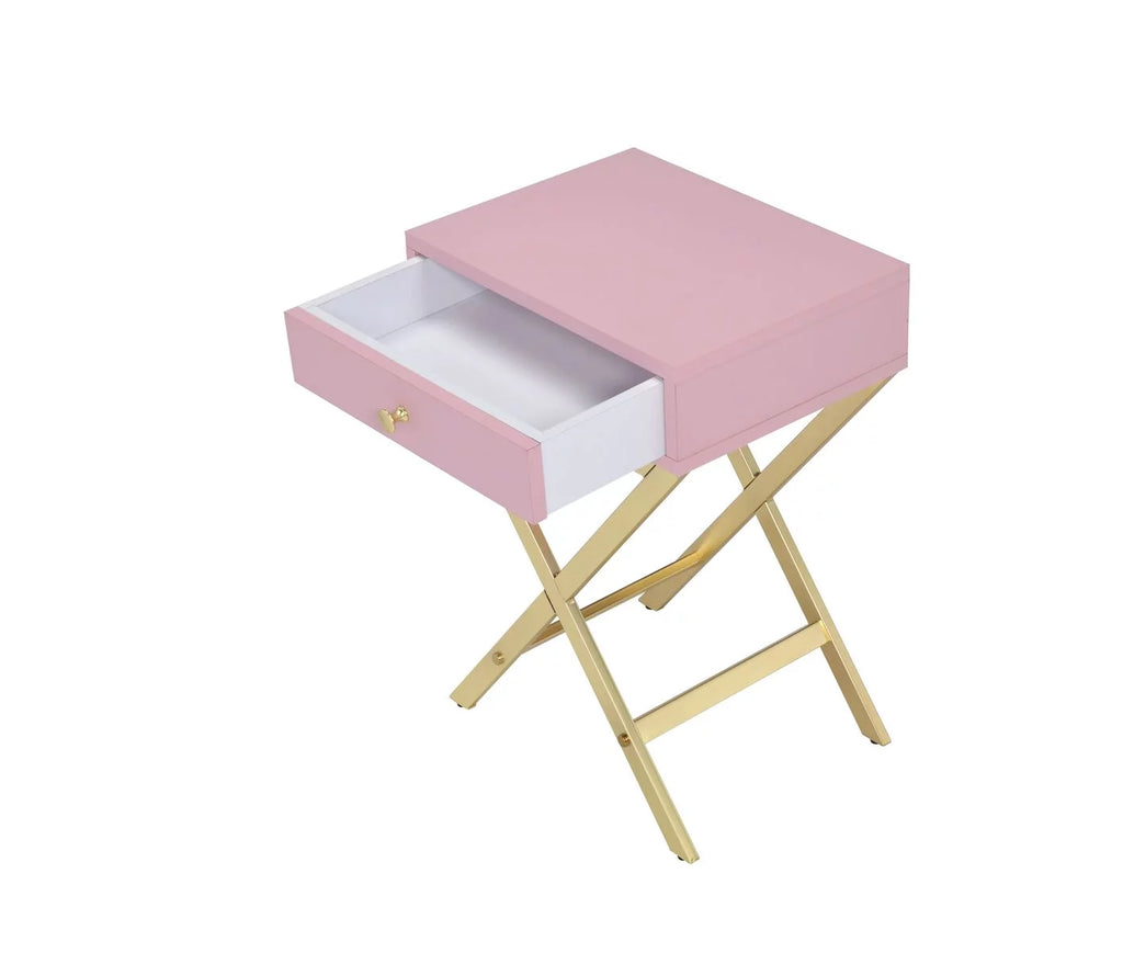 Pink & Gold Side Table U445