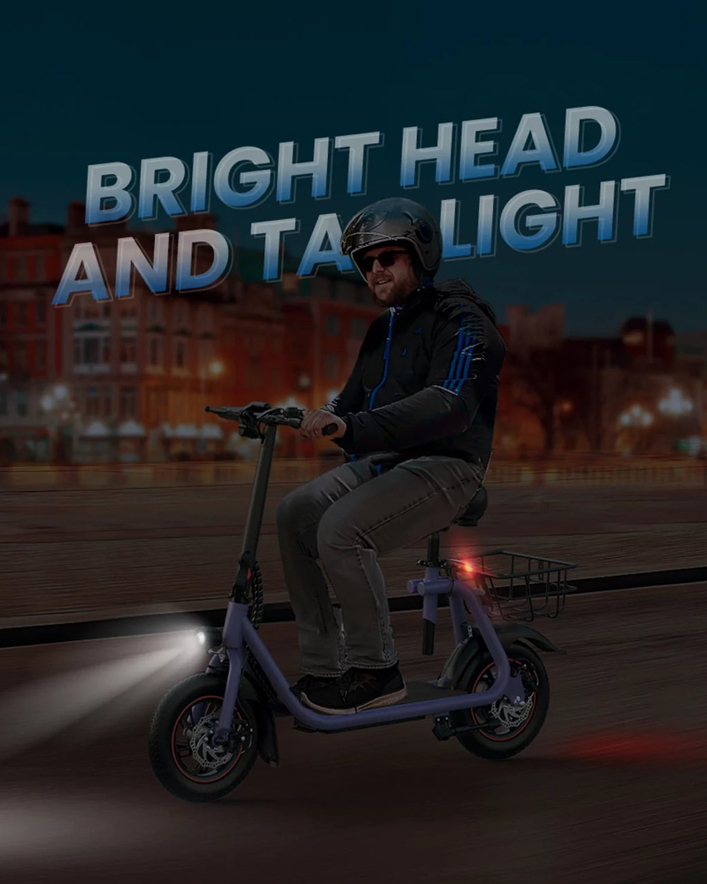 Electric Scooter with Seat, 450W Motor, 22 Miles Range, Folding, Black F41619