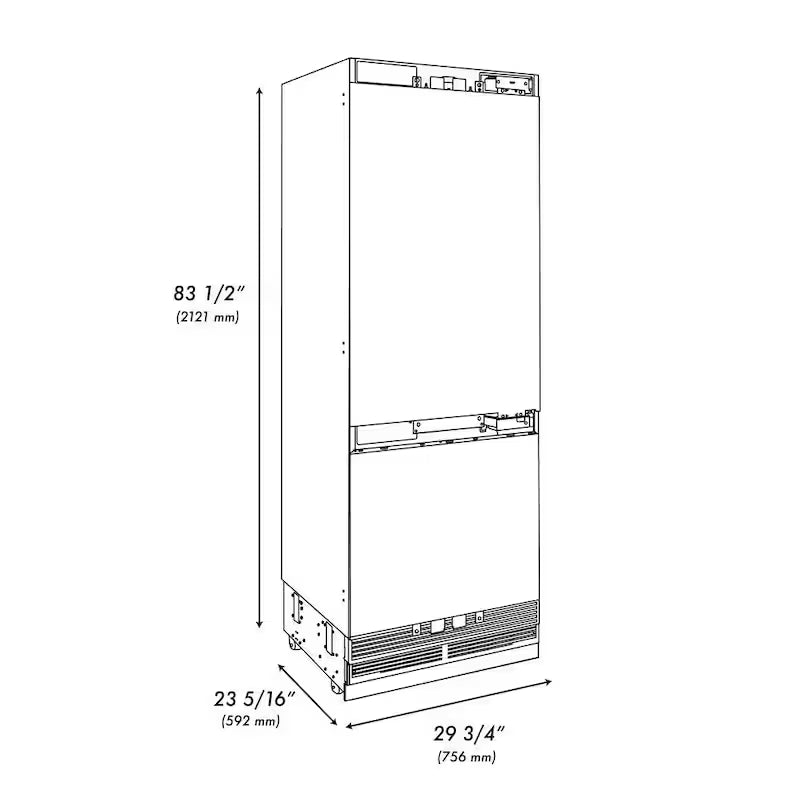30 in. Bottom Freezer Refrigerator with Ice and Water Dispenser V670631