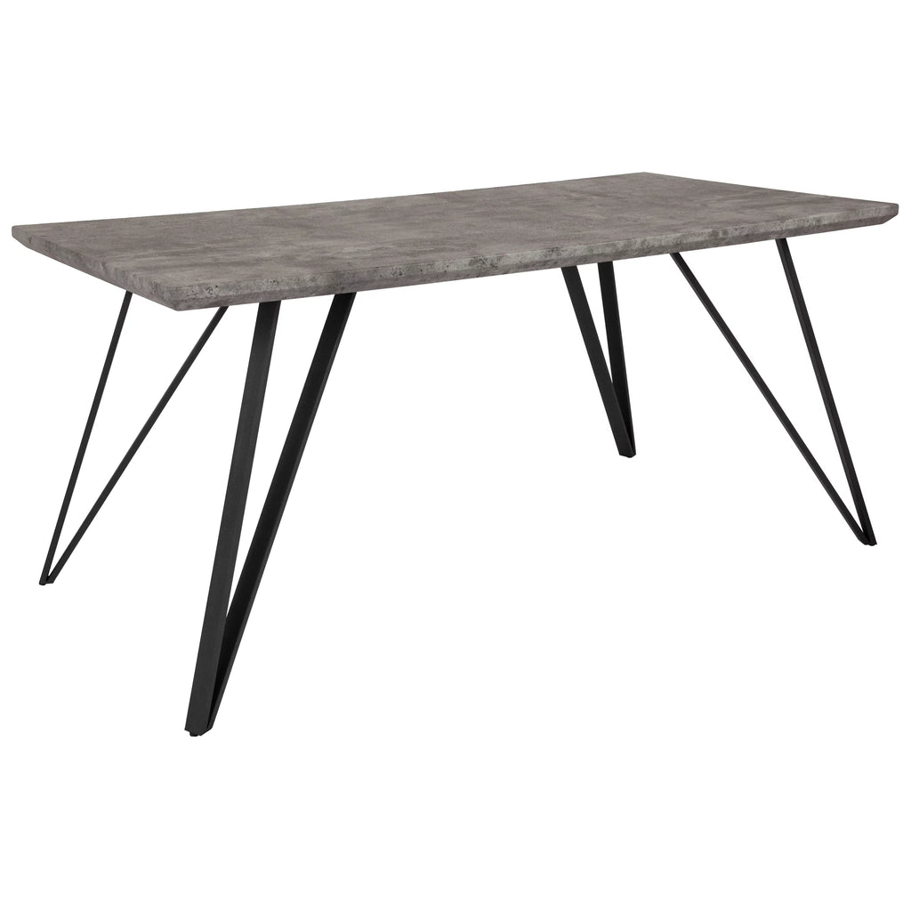 Rectangular Dining Table Faux Concrete Finish N194764