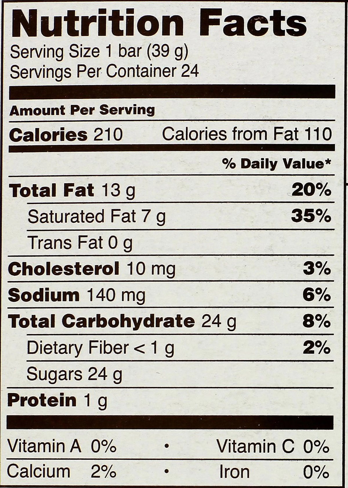 Toffee Bar 1.4-Ounce Bars S389