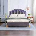 Queen Size Velvet Upholstered Platform Bed with 4 Drawers A8496