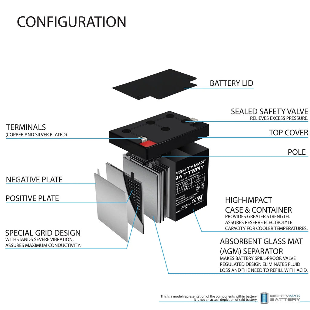 12V 5AH Rechargeable Sealed Lead Acid Battery C276