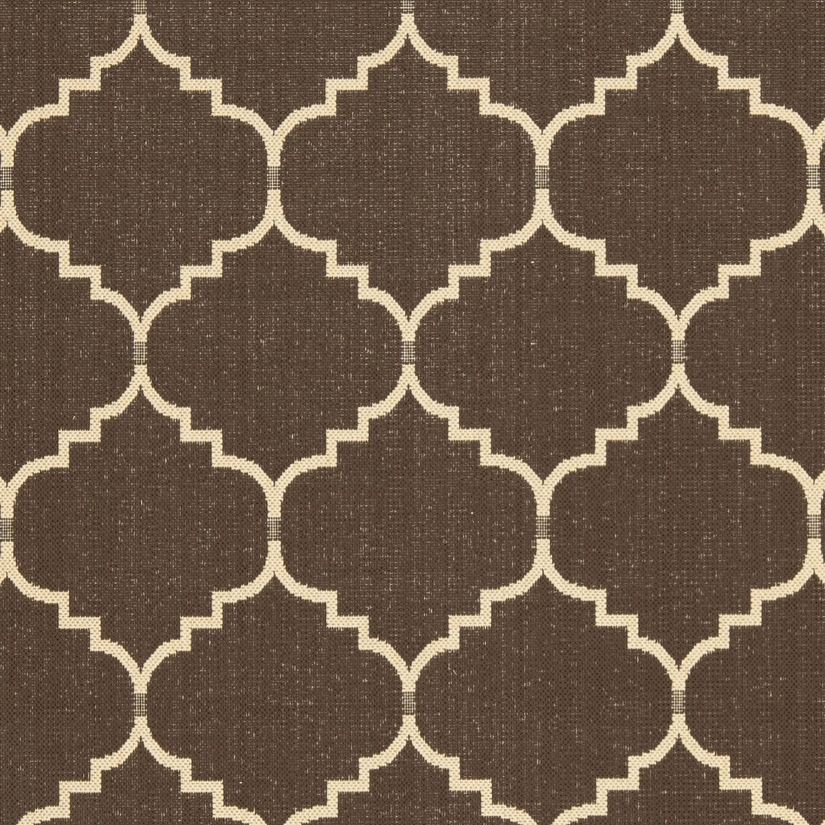 Chocolate Cream Geometric Indoor Outdoor Area Rug Q64479