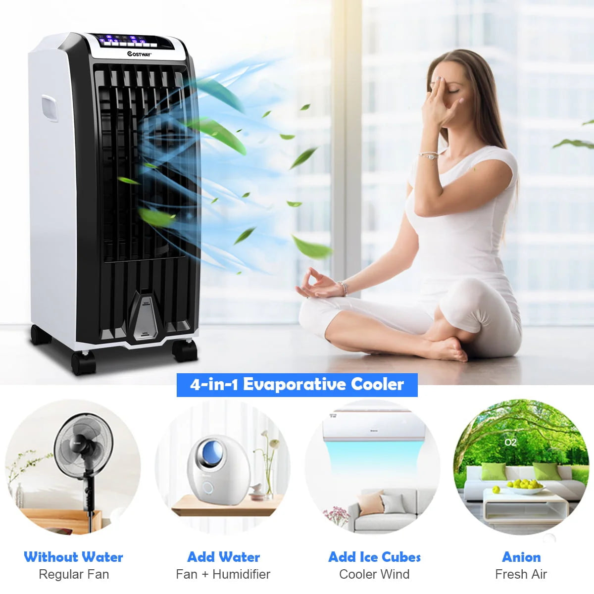 Portable Evaporative Cooler Fan with Remote Control L561372