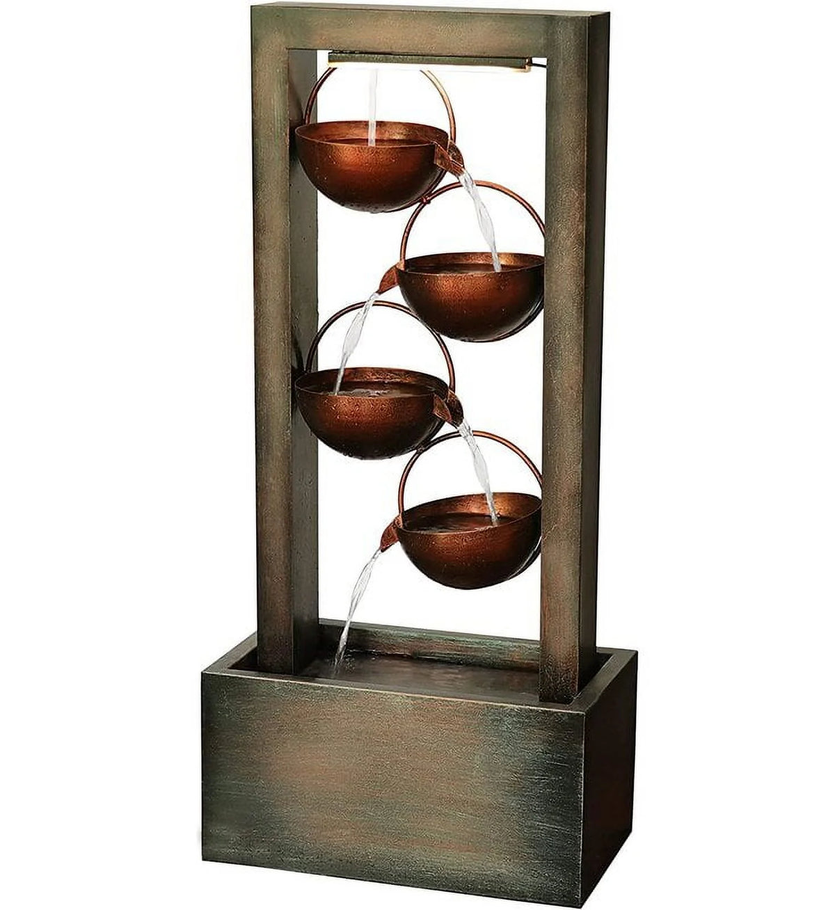 4-Tier Polyresin Floor Standing Water Fountain with LED Lighting A96013