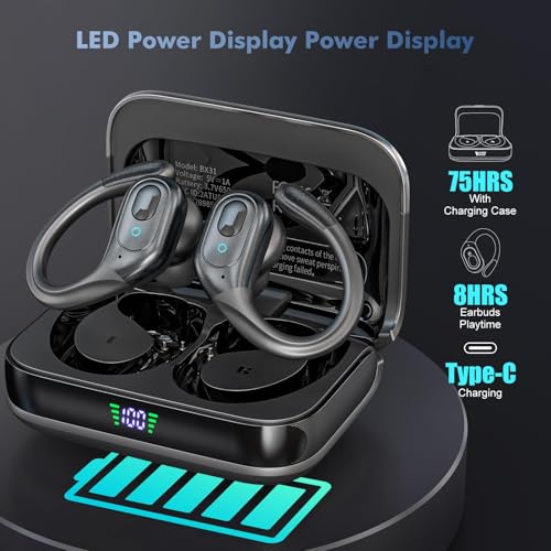 Black IPX7 Waterproof Wireless Bluetooth Earbuds Q590