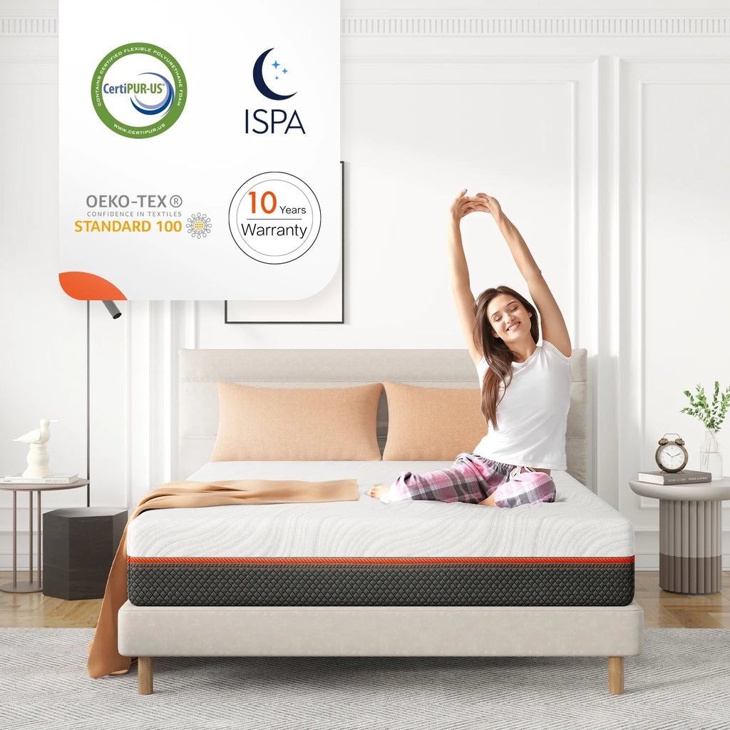 Queen Size Gel Memory Foam Pocket Spring Hybrid Mattress A85787