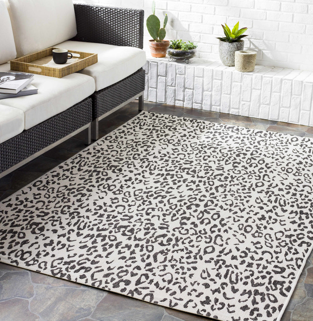 Animal Print Area Rug - Black, White - 7'10" x 10'2" S9470