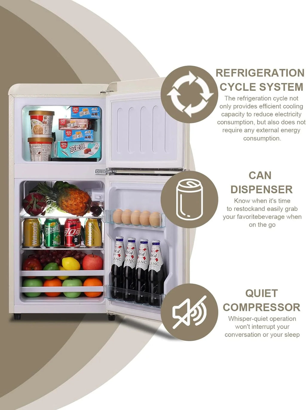 3.5 cu.ft Two Door Compact Refrigerator with Freezer, Red A119724