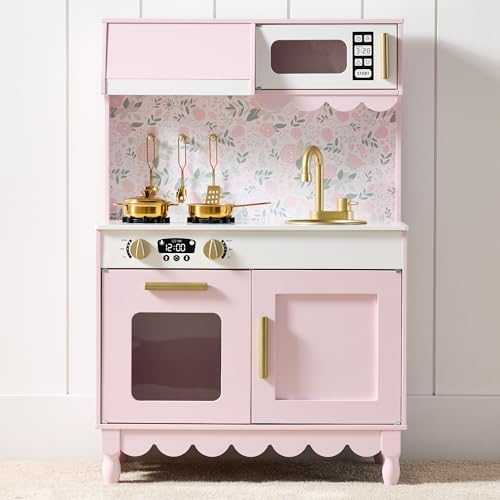 Wooden Pretend Play Kitchen Kids Toy with Storage N512