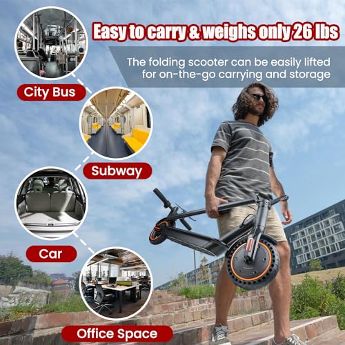 Electric Scooter with 8.5" Solid Tires, 500W Motor, 19MPH Max Speed O178640