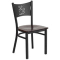 Black and Walnut Dining Chair H8872