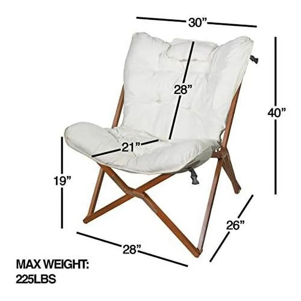 White Wood Folding Accent Chair P255