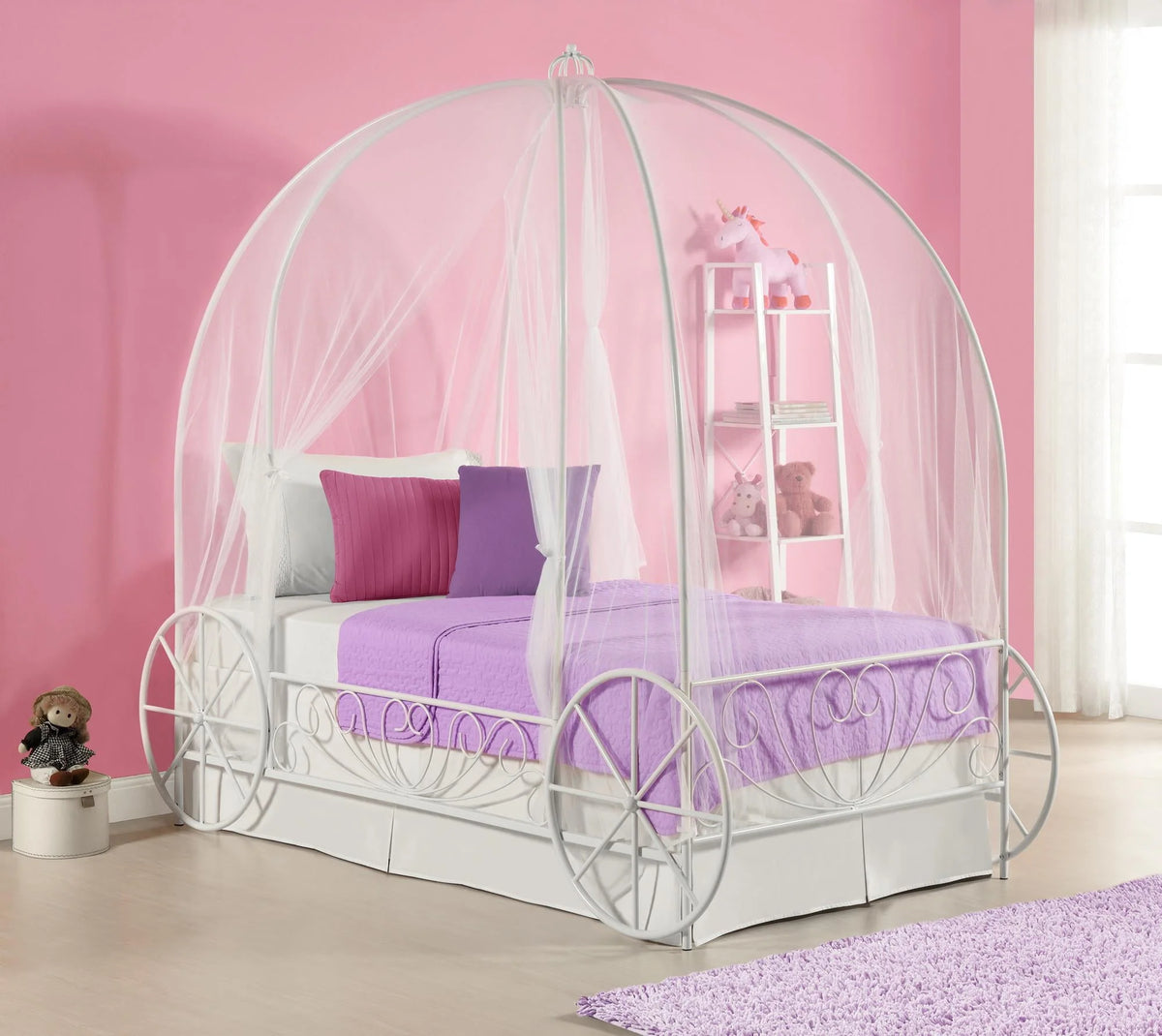 White Metal Twin Bed Y95785