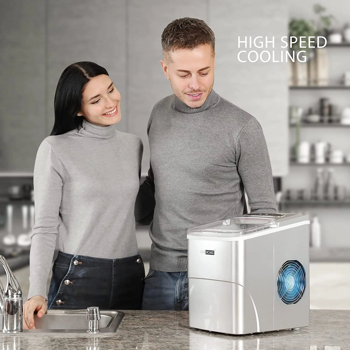 Black Countertop Ice Maker with Ice Scoop X301
