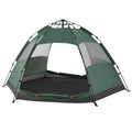 Large 4 Person Double Layer Camping Tent with Carry Bag, Green S72964