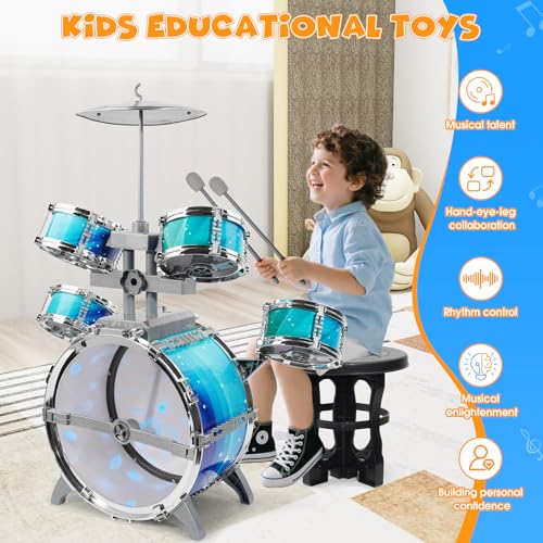 Kids Drum Set with 5 Pcs Drums B190