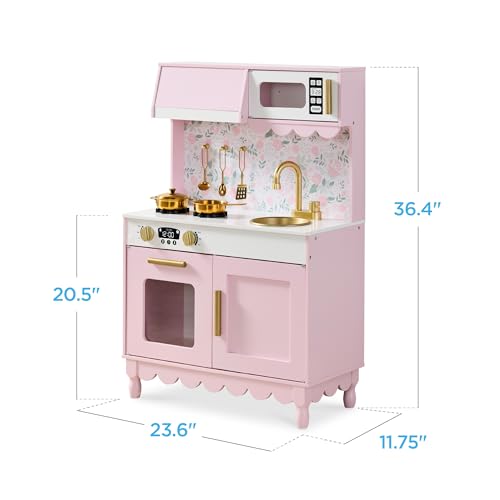 Wooden Pretend Play Kitchen Kids Toy with Storage N512